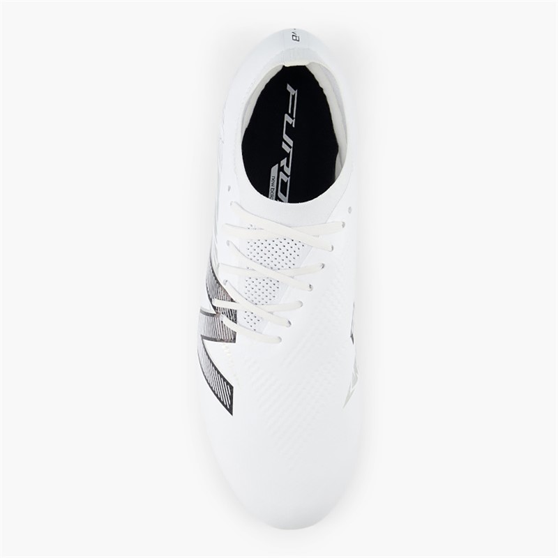 New Balance Mens Furon Pro V8 FG Firm Ground Football Boots White/Metallic Silver/Black