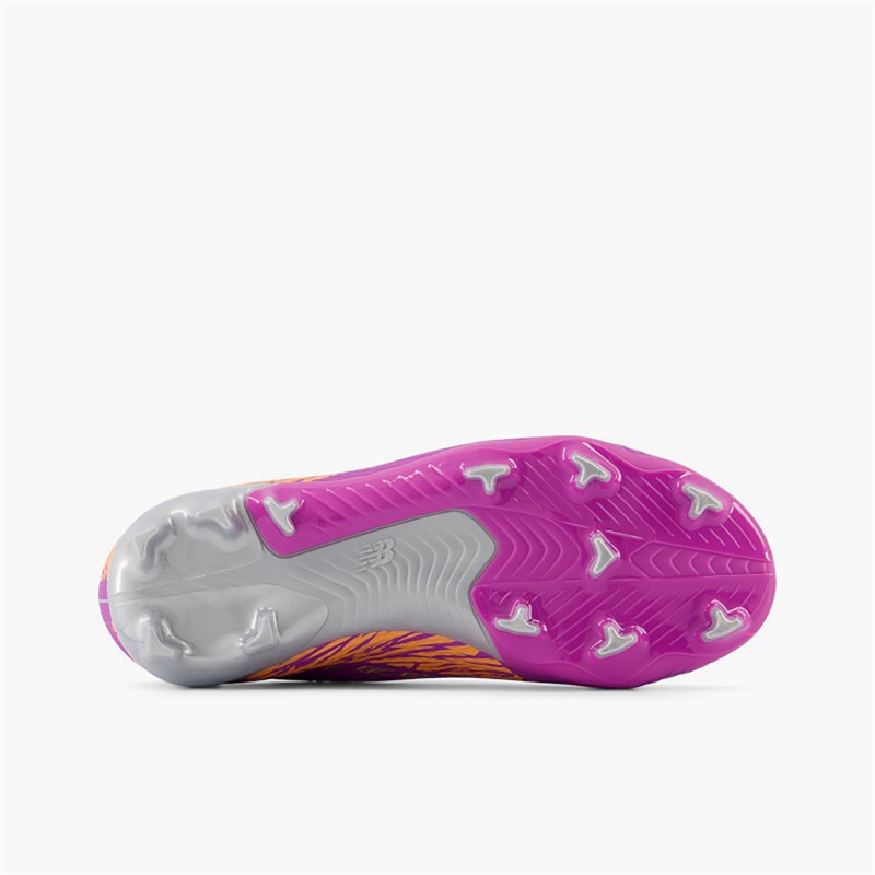 New Balance Kids Furon Team V8 FG Firm Ground Football Boots Passionfruit/Hot Mango/Silver