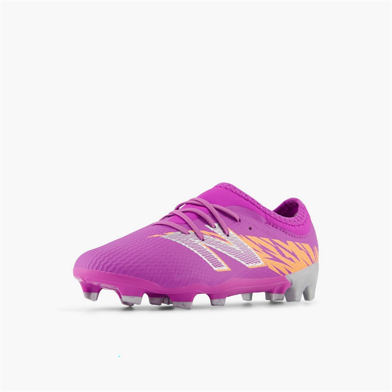 New Balance Kids Furon Team V8 FG Firm Ground Football Boots Passionfruit/Hot Mango/Silver