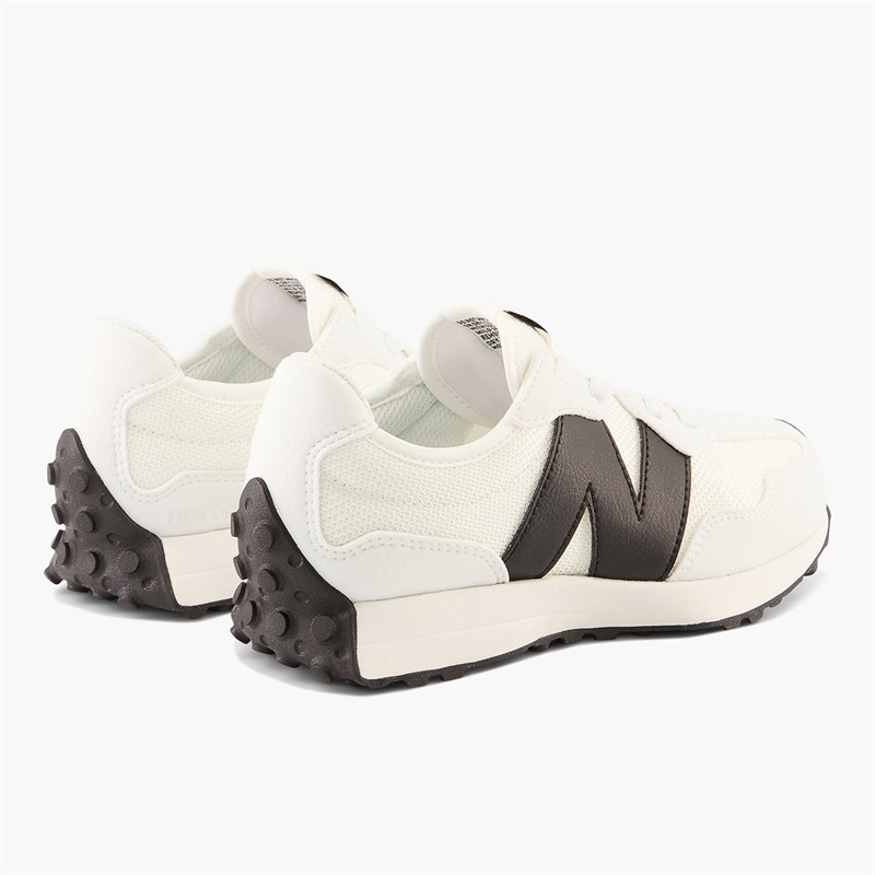 New Balance Kids 327 Bungee Lace Trainers White/Black