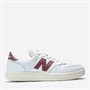 New Balance T500 Trainers White/Washed Burgundy