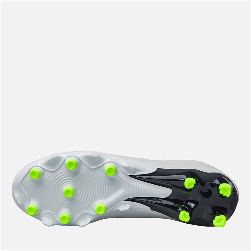 New Balance Mens Tekela Team V5 Low Laced Fg Firm Ground 2e Wide Fit Football Boots White/Black/Pixel Green