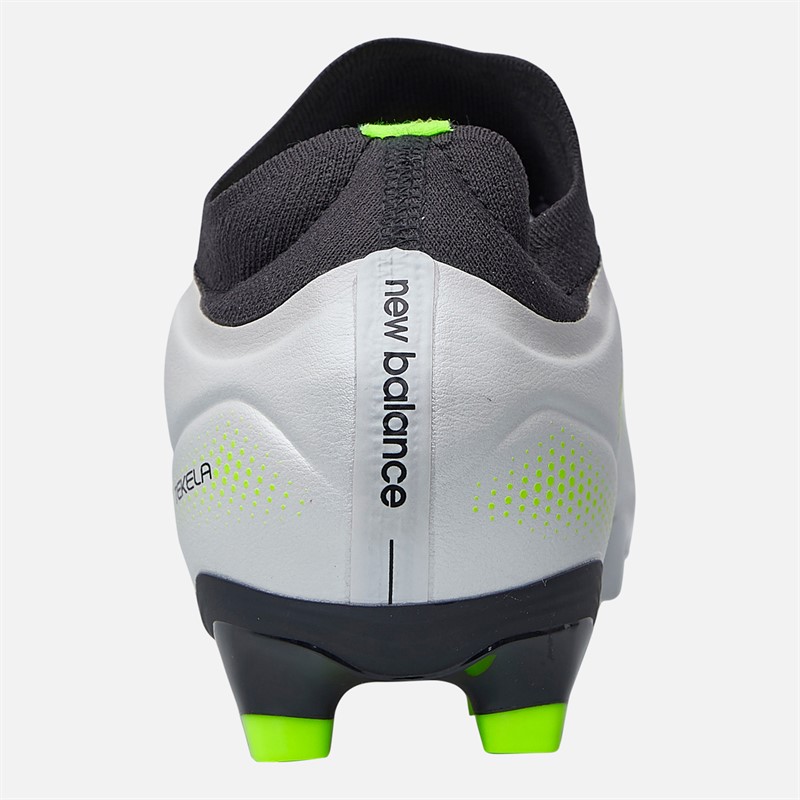New Balance Mens Tekela Team V5 Low Laced Fg Firm Ground 2e Wide Fit Football Boots White/Black/Pixel Green