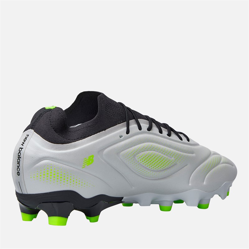 New Balance Mens Tekela Team V5 Low Laced Fg Firm Ground 2e Wide Fit Football Boots White/Black/Pixel Green