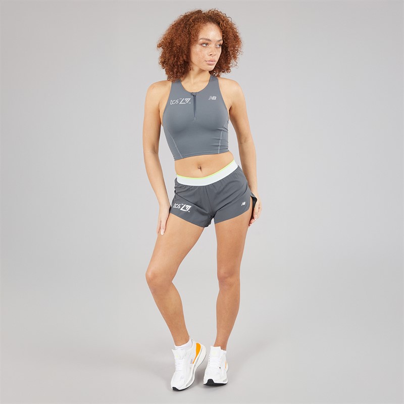 New Balance Womens London Edition Race Day Split Running Short Grey