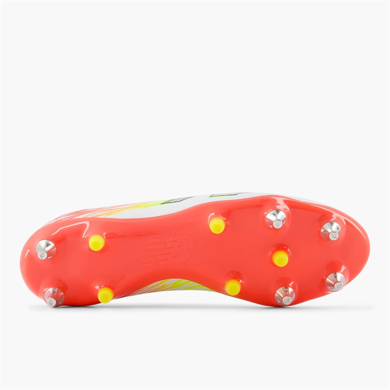 New Balance Mens Furon Pro V8 SG Soft Ground Football Boots White/Energy Red/Hi Lite