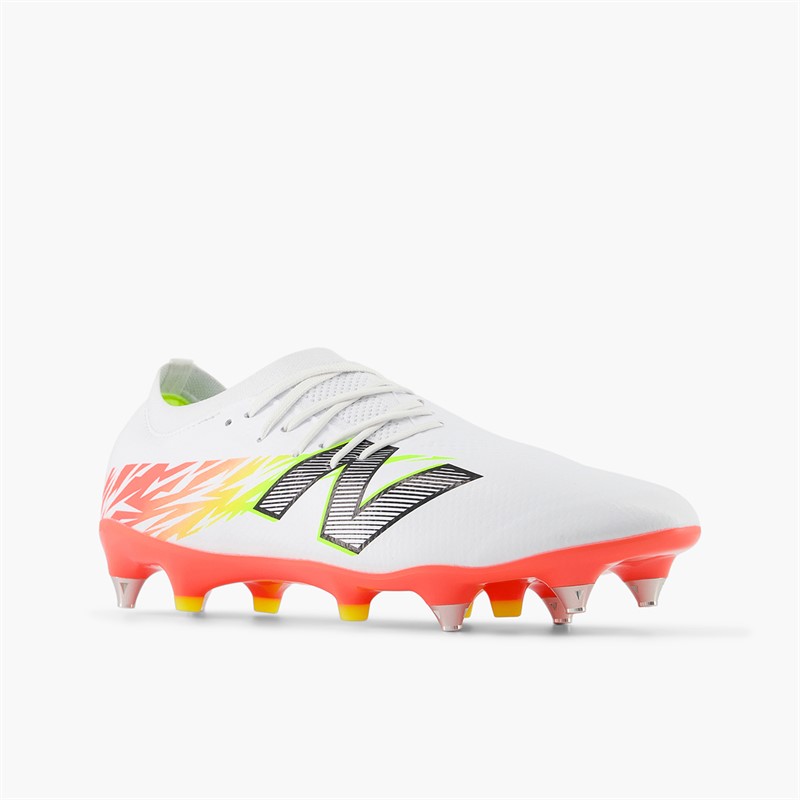 New Balance Mens Furon Pro V8 SG Soft Ground Football Boots White/Energy Red/Hi Lite