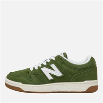 New Balance Junior B480 Trainers Dark Alpine Green/White