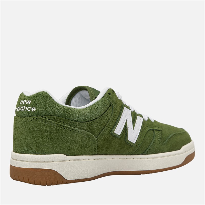 New Balance Junior B480 Trainers Dark Alpine Green/White
