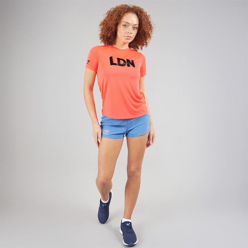 New Balance Womens London Edition Athletics Graphic Running T-Shirt Urgent Red