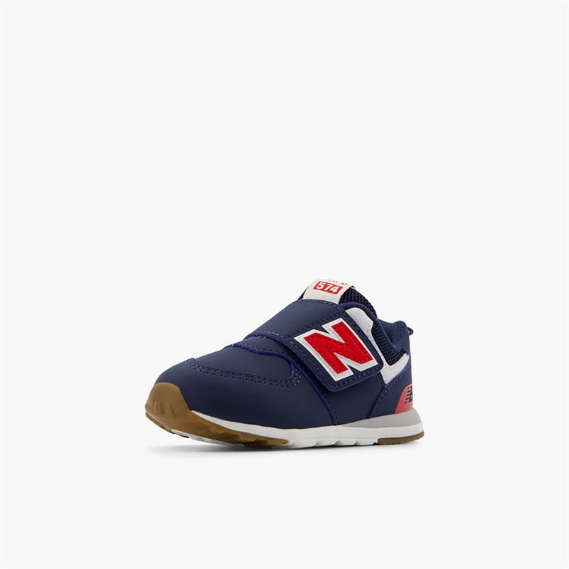 New Balance Infant 574 New-B Hook And Loop Trainers Nb Navy/Team Red