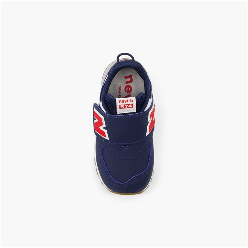 New Balance Infant 574 New-B Hook And Loop Trainers Nb Navy/Team Red