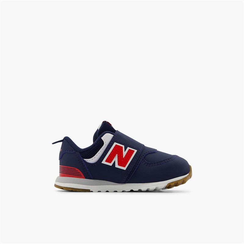 New Balance Infant 574 New-B Hook And Loop Trainers Nb Navy/Team Red