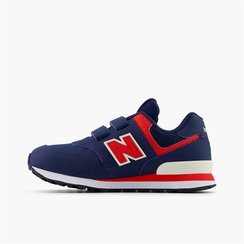New Balance Kids 574 Hook And Loop Trainers Navy/Red