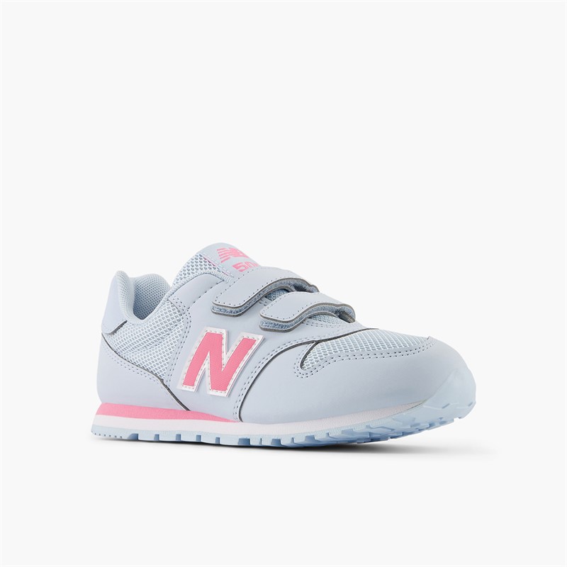 New Balance Girls 500 Hook And Loop Trainers Grey/Pink