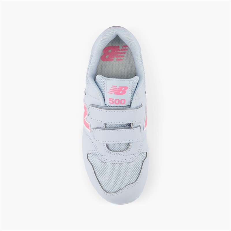 New Balance Girls 500 Hook And Loop Trainers Grey/Pink