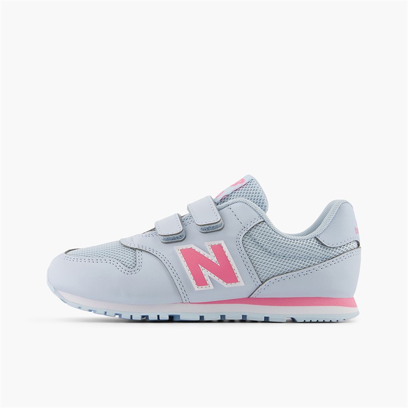 New Balance Girls 500 Hook And Loop Trainers Grey/Pink