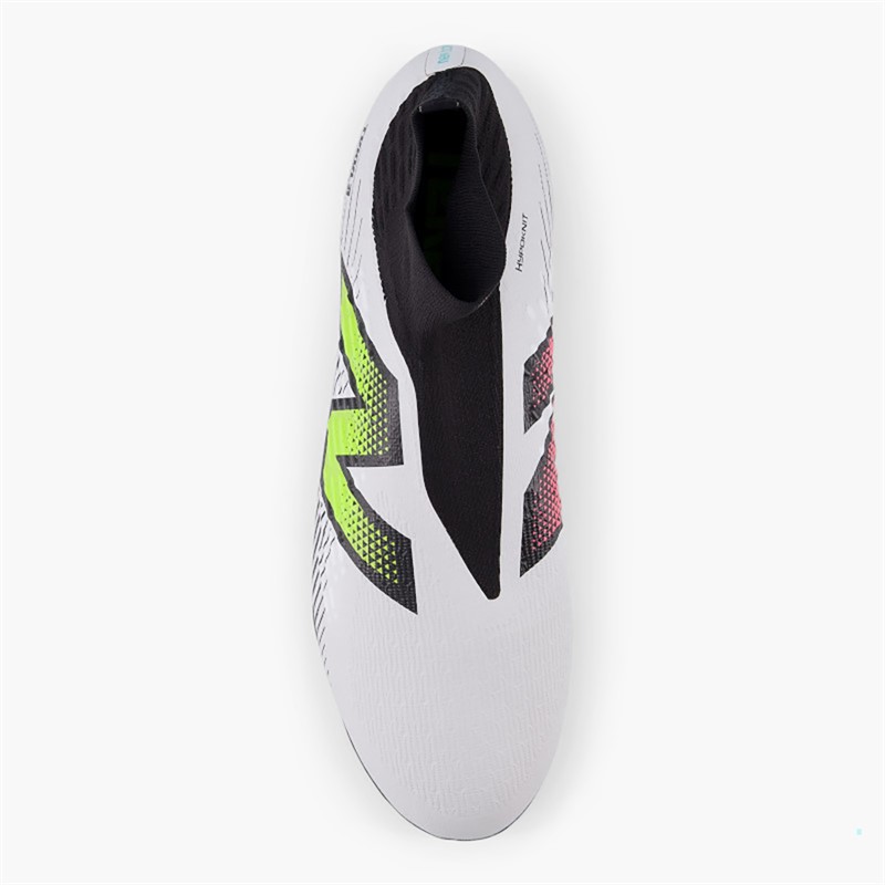New Balance Mens Tekela Magia V4+ Laceless FG Firm Ground Football Boots White/Hi-Lite/Black