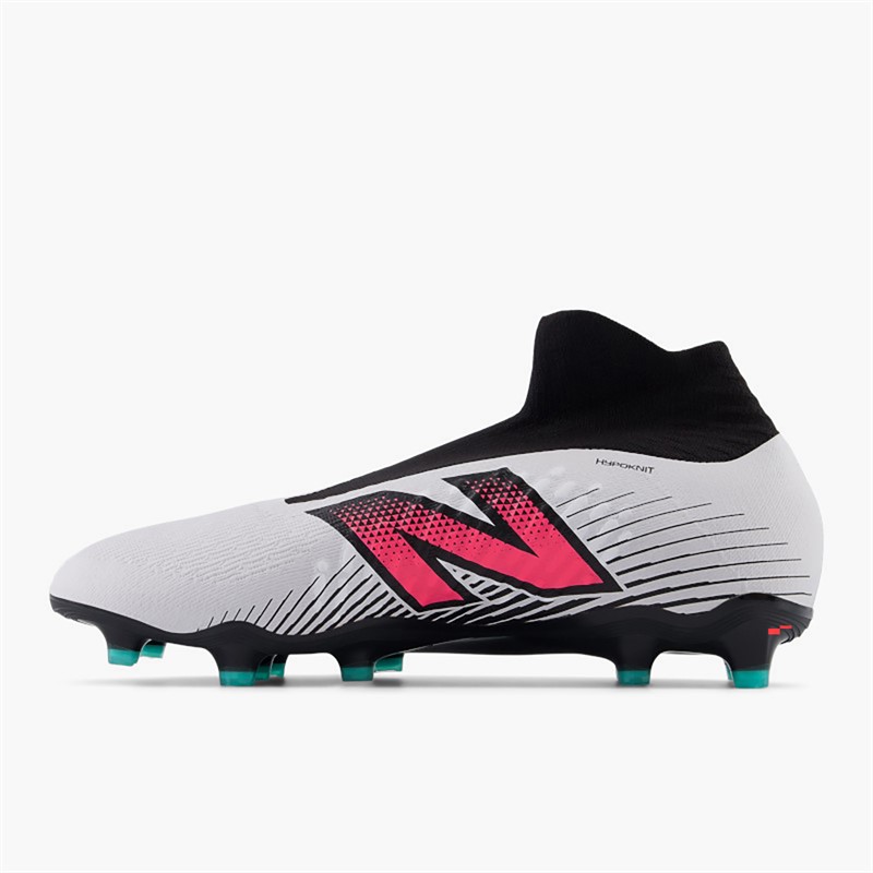 New Balance Mens Tekela Magia V4+ Laceless FG Firm Ground Football Boots White/Hi-Lite/Black