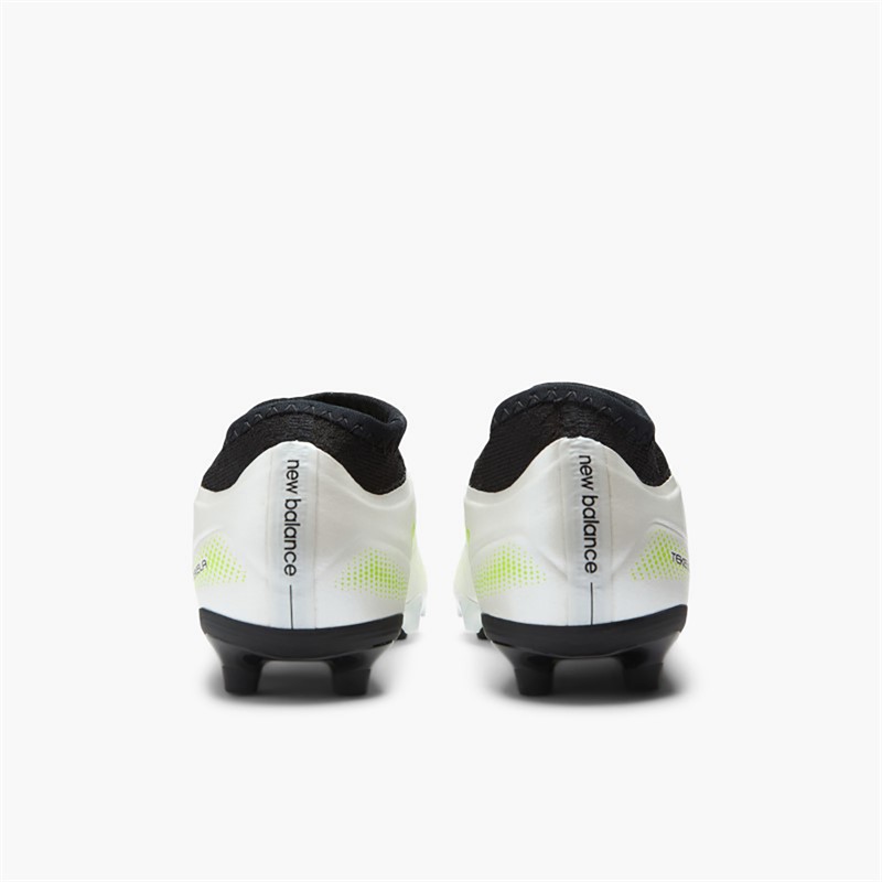 New Balance Kids Tekela Team V5 Low Laced FG Firm Ground Football Boots White/Black/Pixel Green