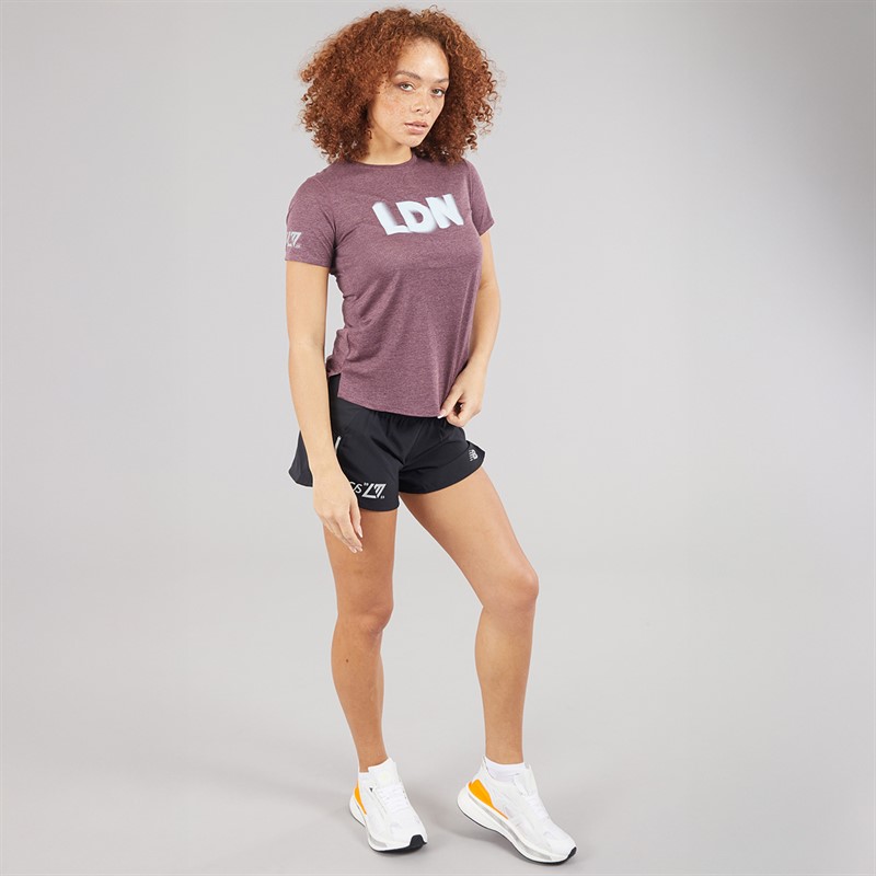 New Balance Womens London Edition Athletics Graphic Running T-Shirt Faded Purple