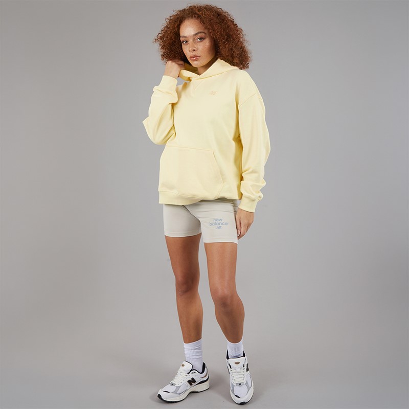 New Balance Womens Athletics French Terry Hoodie Limelight