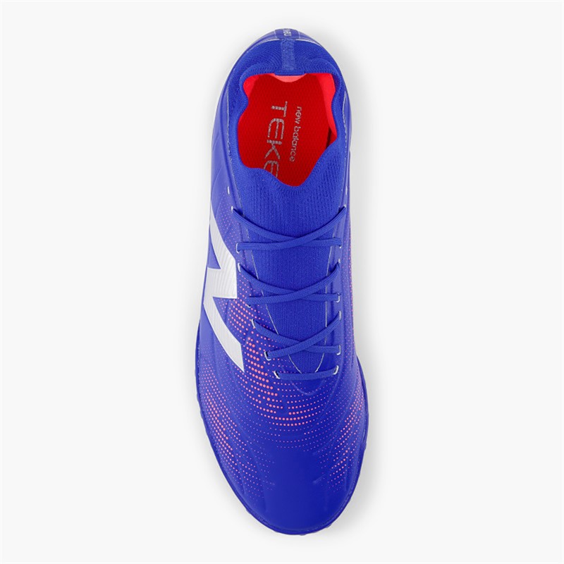 New Balance Mens Tekela Team V5 Low Laced TF Astro Football Boots Blue Gemstone/Energy Red/Silver