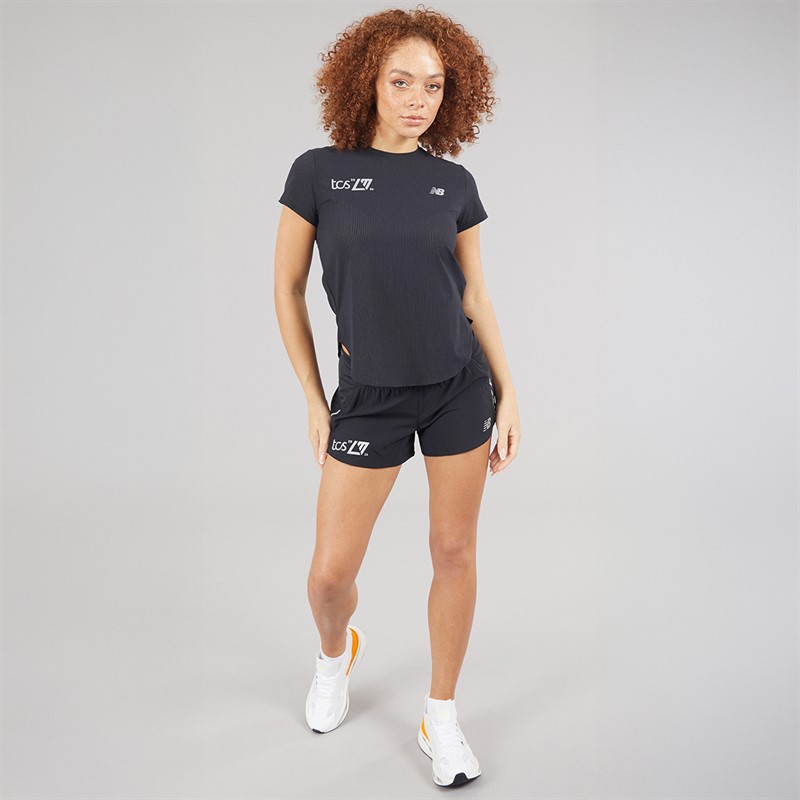 New Balance Womens London Edition Race Day Ultra Light Running T-Shirt Black