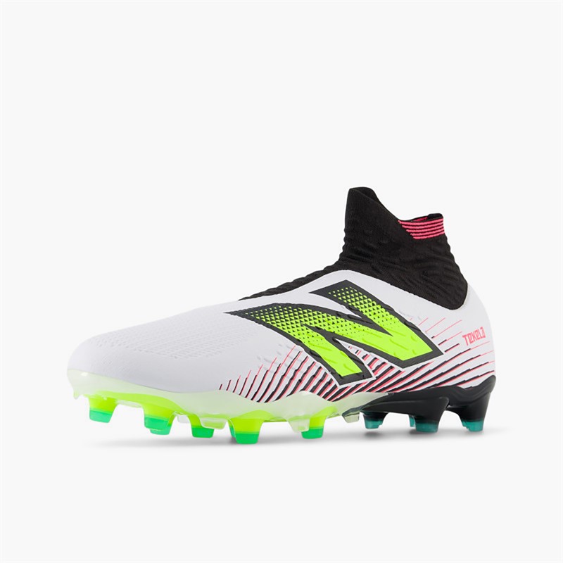New Balance Mens Tekela Pro V4+ FG Firm Ground Football Boots White/Hi-Lite/Black