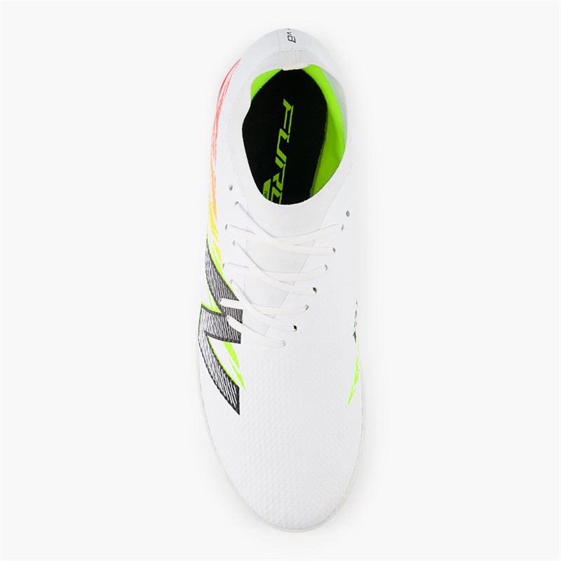 New Balance Mens Furon Team V8 TF Astro Football Boots White/Energy Red/Hi Lite