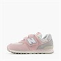 New Balance Girls 574 Hook And Loop Trainers Shell Pink/Raincloud