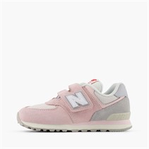 New Balance Girls 574 Hook And Loop Trainers Shell Pink/Raincloud