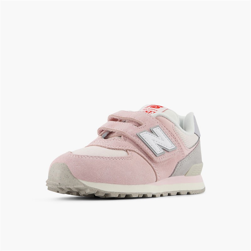 New Balance Girls 574 Hook And Loop Trainers Shell Pink/Raincloud