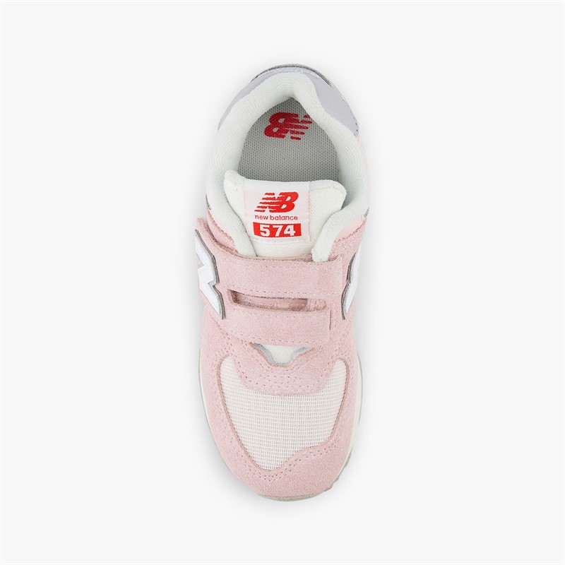 New Balance Girls 574 Hook And Loop Trainers Shell Pink/Raincloud
