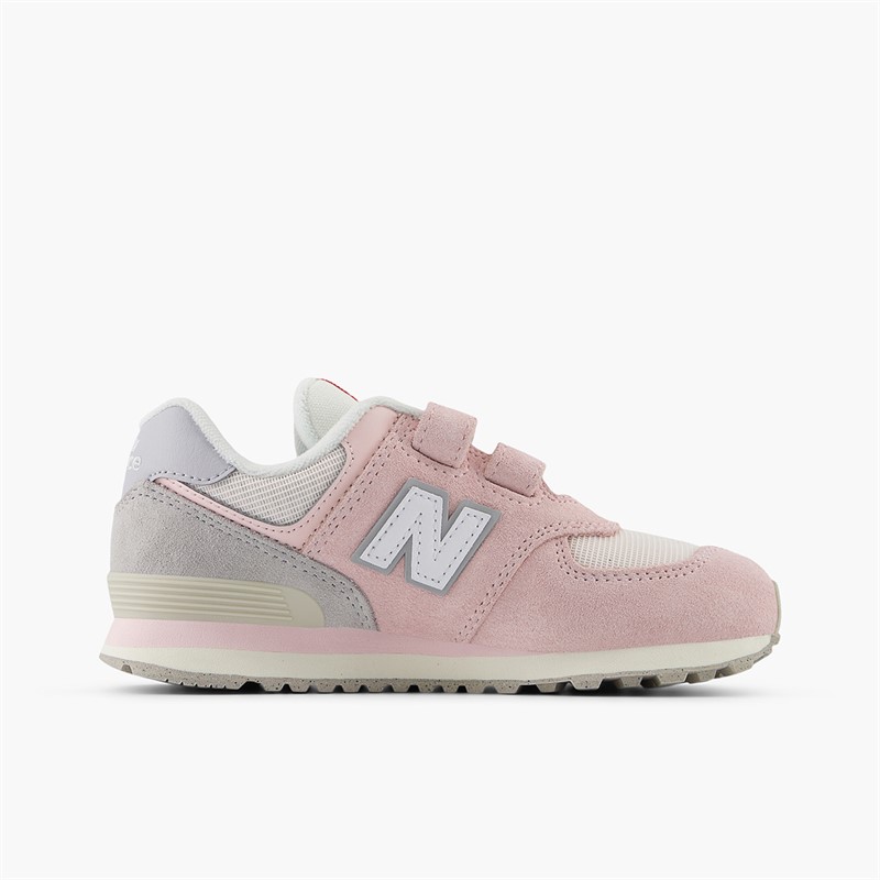 New Balance Girls 574 Hook And Loop Trainers Shell Pink/Raincloud