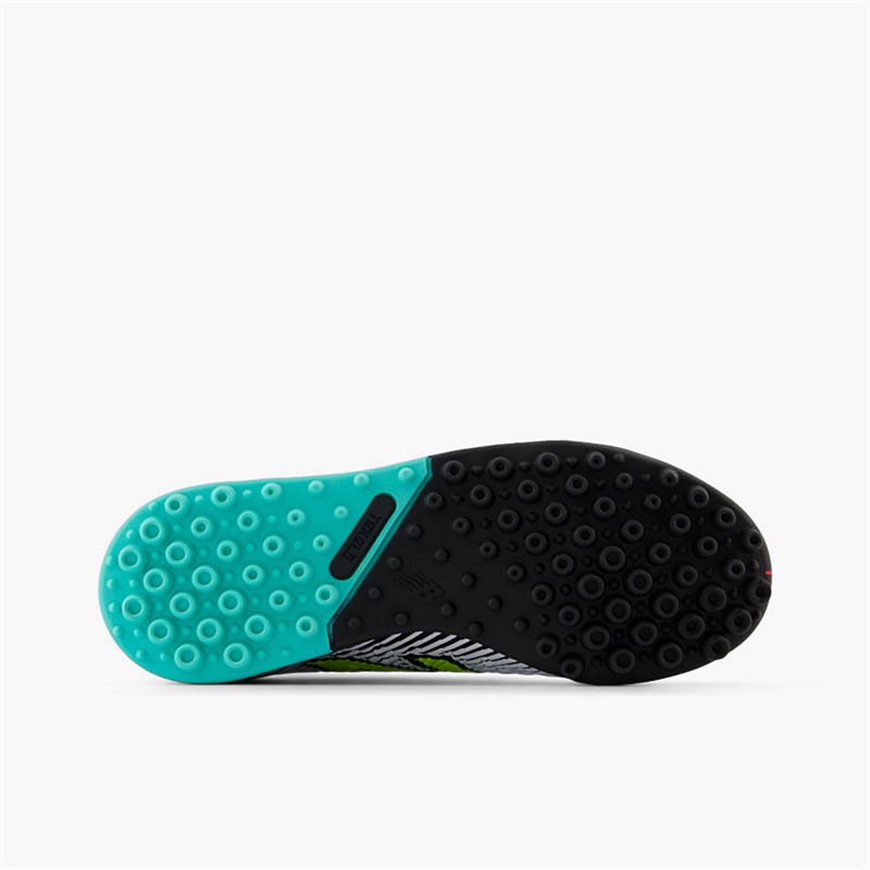 New Balance Junior Tekela V4+ Magique TF Astro Football Boots White/Pink/Lime