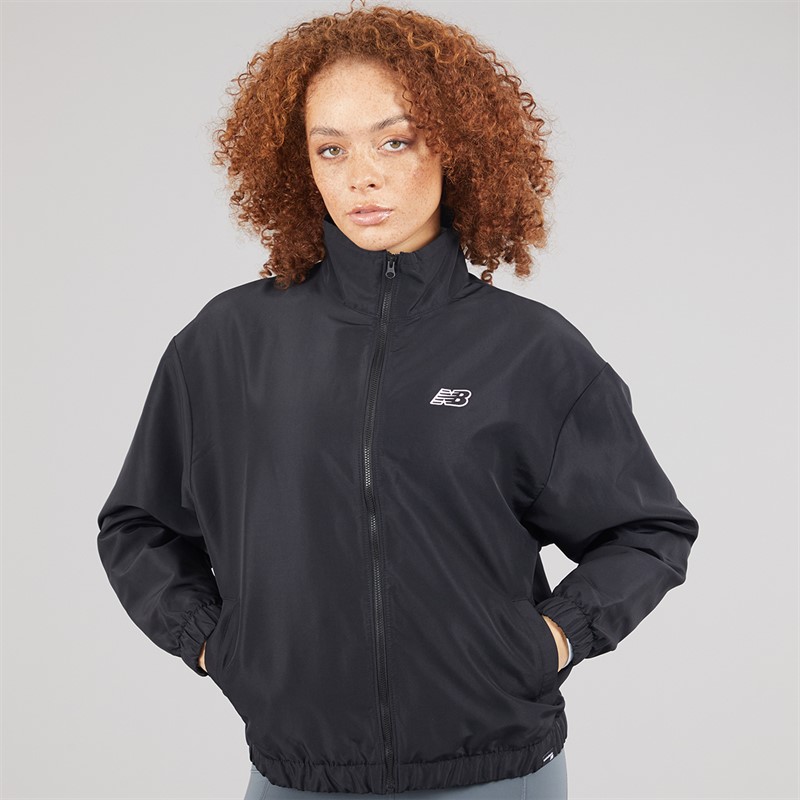 New Balance Womens Sport Woven Track Jacket Black