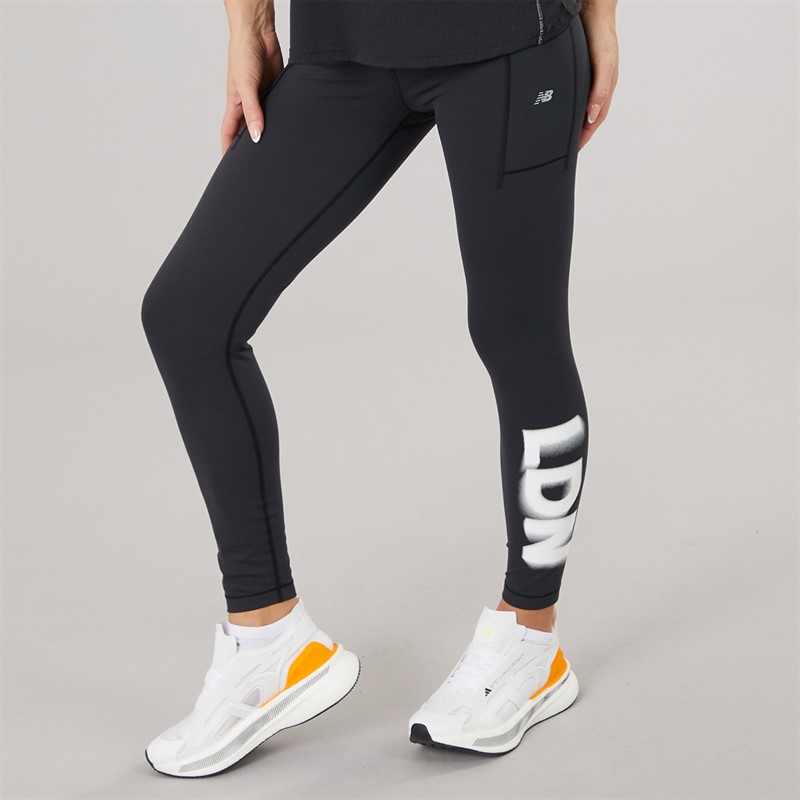 New Balance Womens London Edition Pocket Running Leggings Black