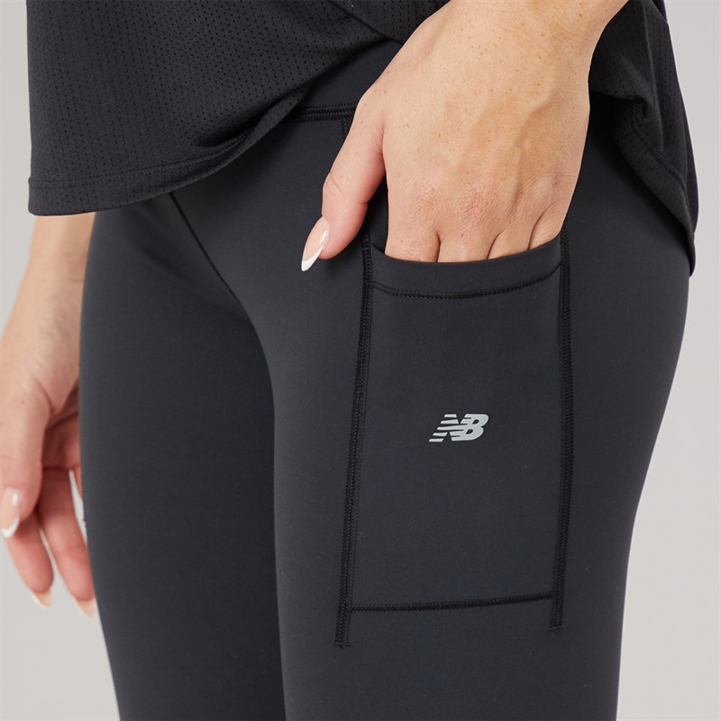 New Balance Womens London Edition Pocket Running Leggings Black
