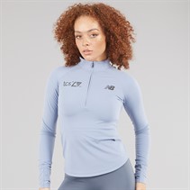 New Balance Womens London Edition NB Harmony 1/2 Zip Running Top Grey