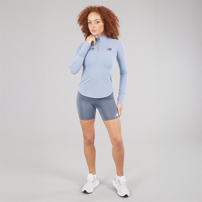 New Balance Womens London Edition NB Harmony 1/2 Zip Running Top Grey