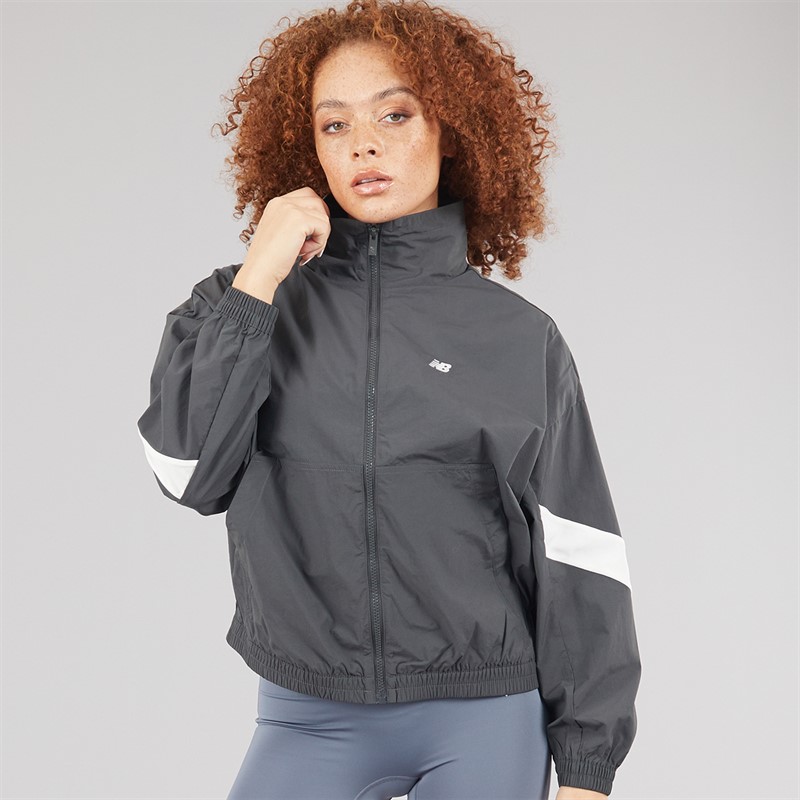 New Balance Womens Athletics Oversized 90s Woven Track Jacket Blacktop