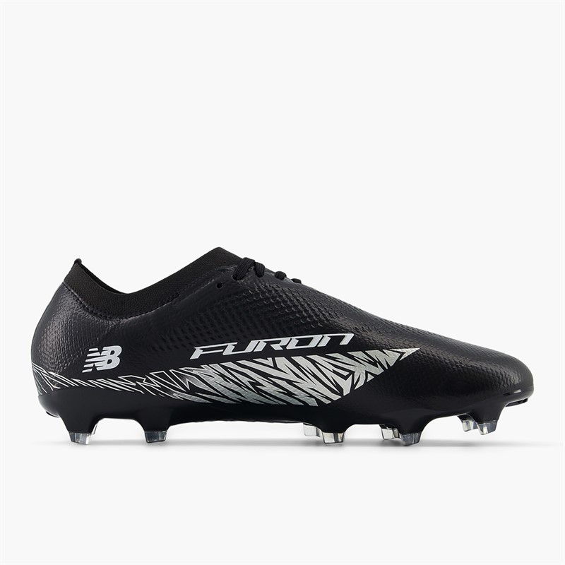 New Balance Mens Furon Pro V8 FG Firm Ground Football Boots Black/Metallic Silver/White