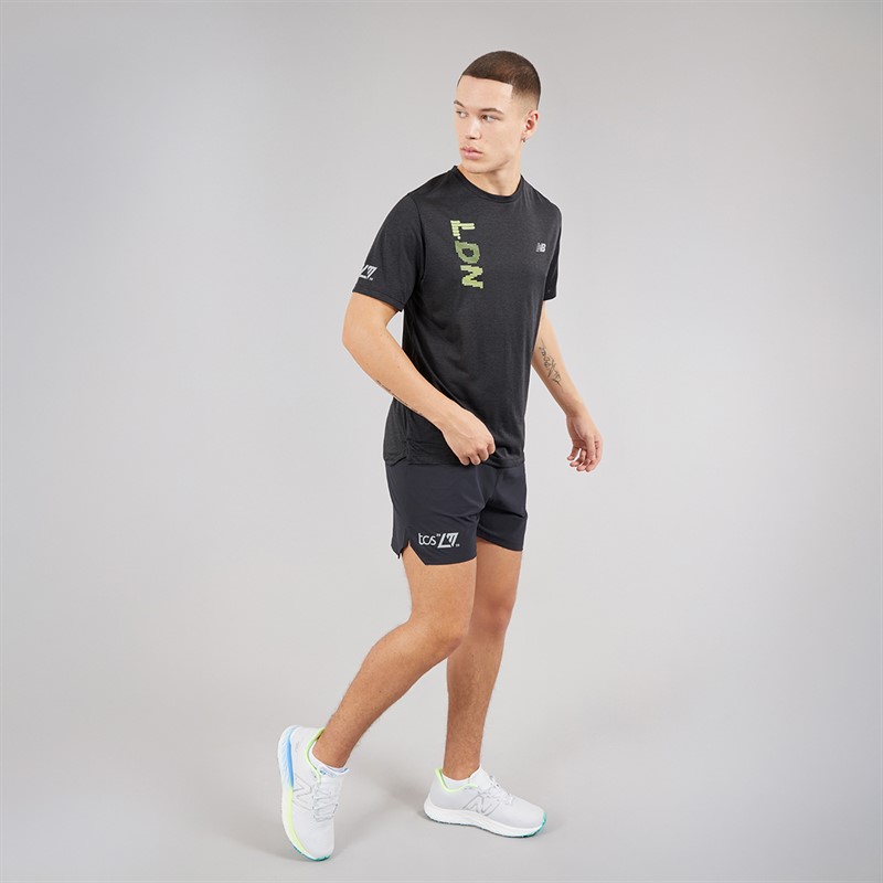 New Balance Mens London Edition Run London Graphic Running T-Shirt Black