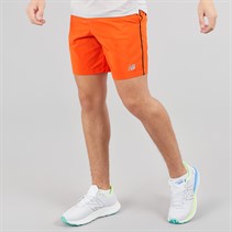New Balance Mens Core Run 7 Inch Running Shorts Team Orange