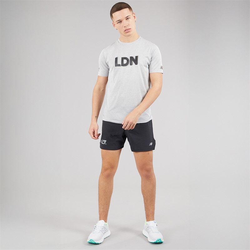 New Balance Mens London Edition RC 5 Inch Running Shorts Black