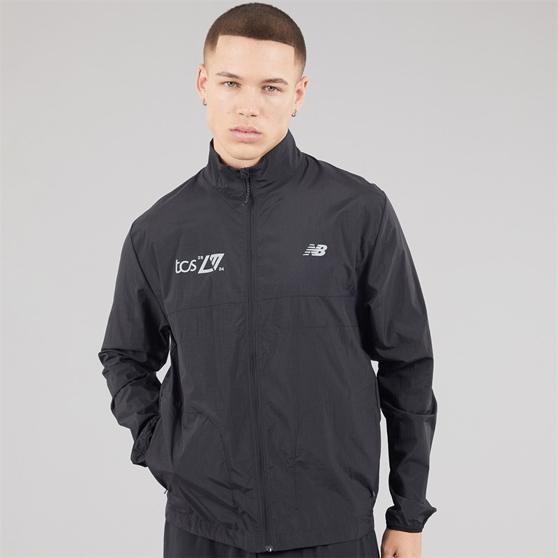 New Balance Mens London Edition Athletics Packable Running Jacket Black