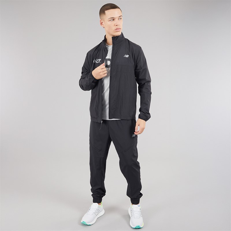 New Balance Mens London Edition Athletics Packable Running Jacket Black