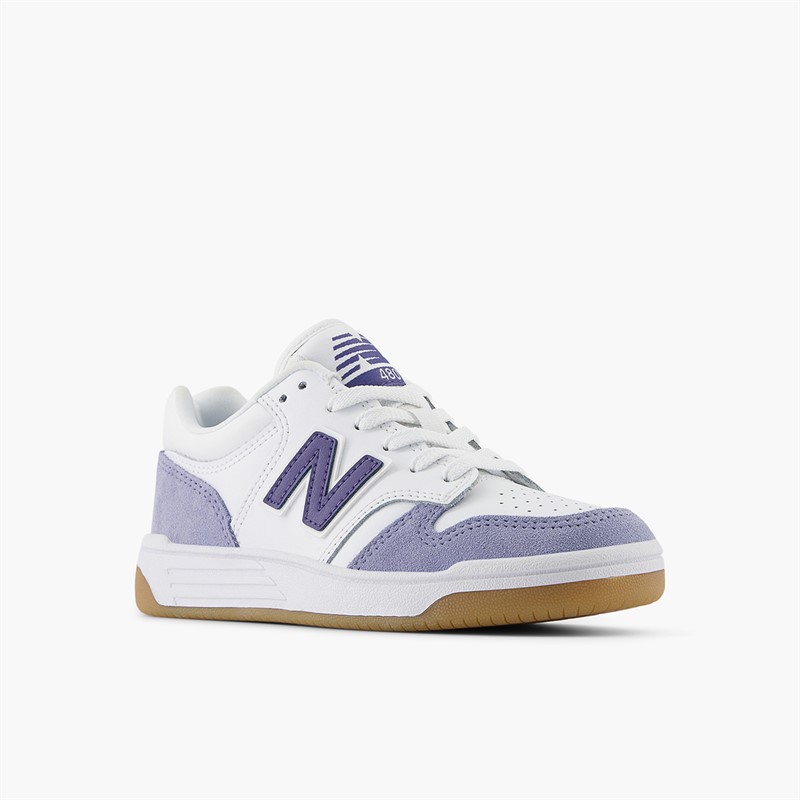 New Balance Kids 480 Trainers White/Blue/Lilac