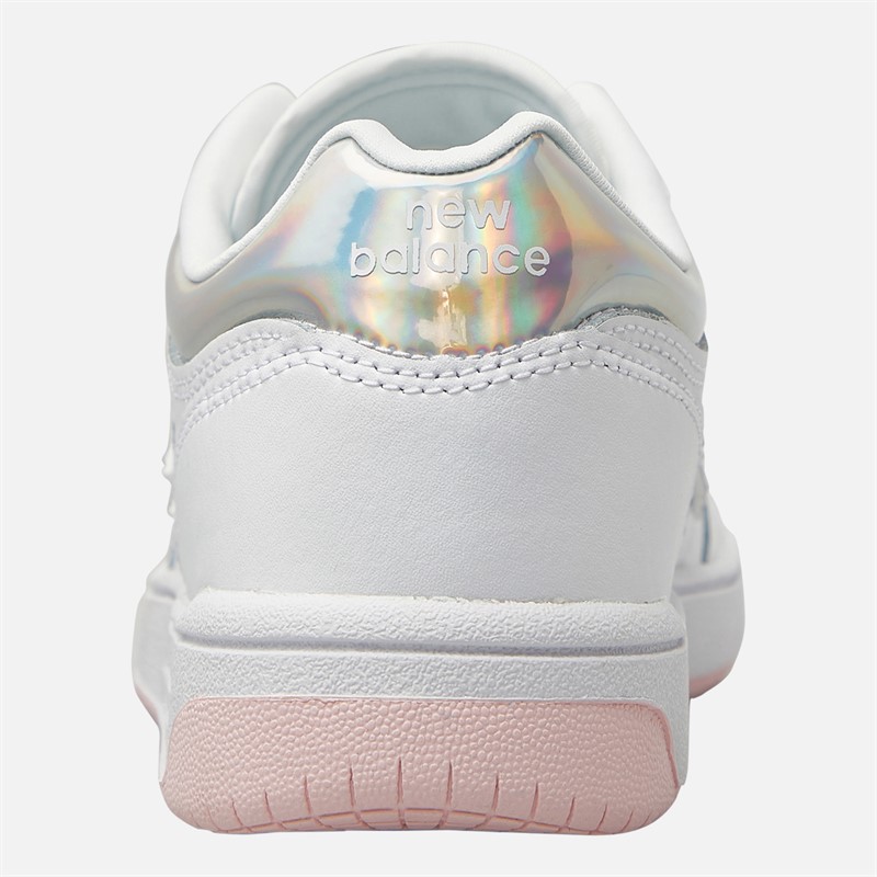 New Balance Girls B480 Trainers White/Rose Sugar